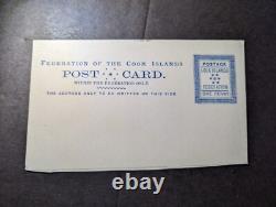 Mint Cook Islands Federation Postal Stationery Postcard One Penny Denomination