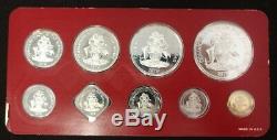 Mixed Lot of Foreign Proof Sets with Silver Coins Cook Islands, Guyana, others