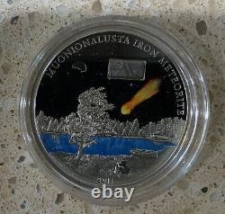 Muonionalusta Meteorite Silver Proof Coin Cook Islands 2011