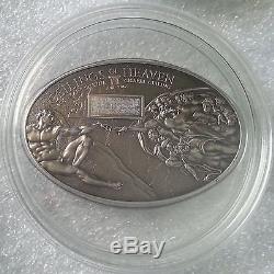 NANO SISTINE CHAPEL Ceilings Heaven Silver Coin $5 dollar Cook Islands 2012