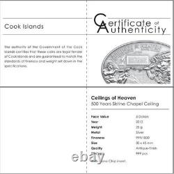 NANO SISTINE CHAPEL Ceilings of Heaven Silver Coin $5 Cook Islands 2012