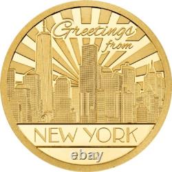 NEW YORK Big City Lights Gold Coin $5 Cook Islands 2022