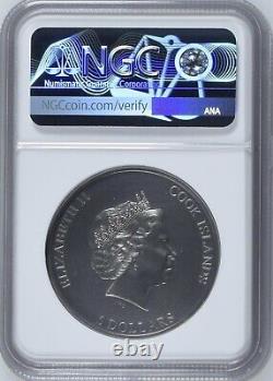 NGC MS70 2022 Untrapped 1oz silver Coin antiqued Cook Islands COA