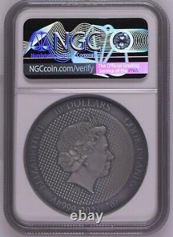 NGC MS70 FR Cook Islands 2021 Batman Antiqued Silver Coin 2oz COA