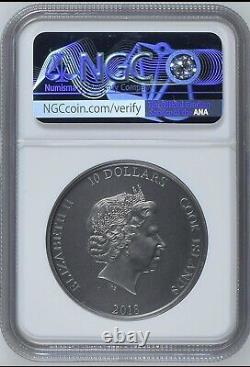 NGC MS70 FR Shield of Athena Silver Coin 2oz -Mythology Aegis, Cook Islands 2018