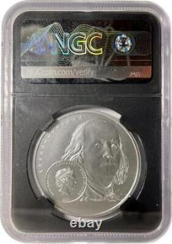 NGC MS70 Life of Franklin Publisher Cook Islands Silver $2 Coin #492