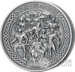 NORSE GODS High Relief 5 Oz Silver Coin 25$ Cook Islands 2016