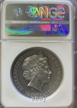 Norse Gods 2016 MS70 Antiqued Silver 2 Oz Cook Island