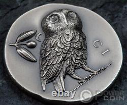 OWL OF ATHENA 1 Oz Silver Coin 5$ Cook Islands 2021