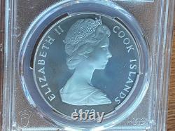 PCGS PR67CAM Silver Cook Island Coronation $2. Suttle Blue Tone on Obv & Rev