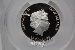 PCGS PR69 2023 Cook Islands $20 FDOI Alcatraz Island 3oz Silver Coin 055GRA