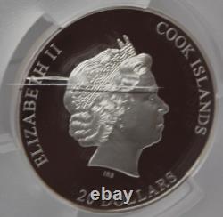 PCGS PR69 2023 Cook Islands $20 FDOI Alcatraz Island 3oz Silver Coin 055GRA