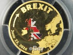 PCGS PR70DCAM FIRST STRIKE 2016 Cook Islands 1/10 oz Gold Brexit Proof Coin
