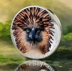 PHILIPPINE EAGLE 1 oz silver proof coin concave shape Cook Islands 2019 in OGP