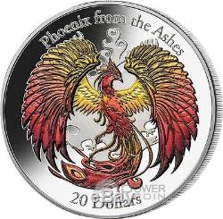 PHOENIX From The Ashes High Relief 3 Oz Silver Coin 20$ Cook Islands 2015