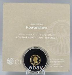 POWERSLAVE Iron Maiden Gold Coin 5$ Cook Islands 2024