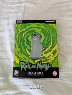 Pickle Rick original 1 ounce silver new in box Adult Swim Cook Islands coin