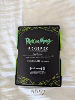 Pickle Rick original 1 ounce silver new in box Adult Swim Cook Islands coin