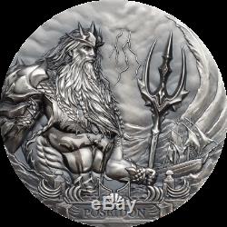Poseidon Gods of the World 20 Dollars Cook Islands 2019 3 Oz silver