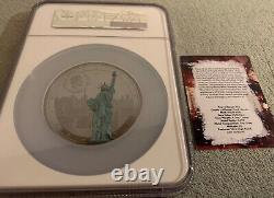 Queen Elizabeth II 2021 Miss Liberty 9/11 20th Anniver $25 5oz Silver Coin PF70