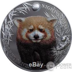 RED PANDA Night Animals 1 Oz Silver Coin 5$ Cook Islands 2017