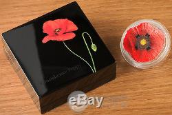 REMEMBRANCE POPPY Papaver 1 Oz Silver Coin 5$ Cook Islands 2017