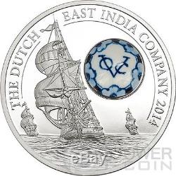 ROYAL DELFT Dutch East India Company Porcelain Silver Coin 10$ Cook Islands 2014
