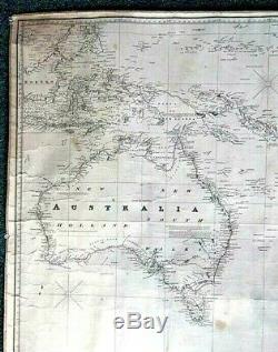 Rare 1825 Blueback Whaler's Annotated Chart of The South Pacific by J. W. Norie