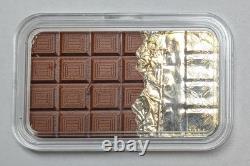 Rare 2014 Cook Islands. 999 Silver $5 Scented Chocolate Art Bar 20g