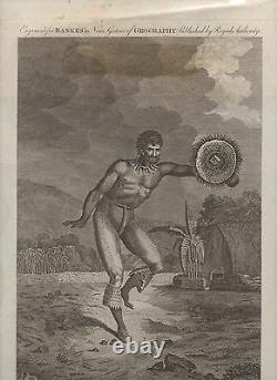 Rare Large 1700's Hawaiian Print Man of the Sandwich Islands Cooks Voyages
