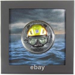 Real Heroes Coast Guard 3 oz Silver Black Proof $20 2023 Cook Islands