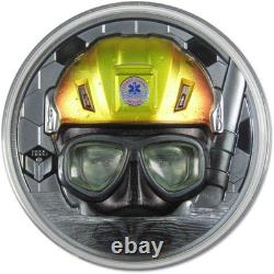 Real Heroes Coast Guard 3 oz Silver Black Proof $20 2023 Cook Islands