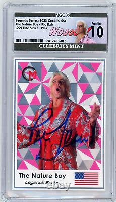 Ric Flair 2023 3g Autographed Silver Pink Colorway Coin