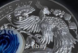 Royal Delft Peacock Pavo Christatus 50 g Silver Coin Cook Island 2017