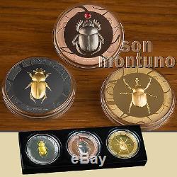 SCARAB SELECTION Set of 3 Silver Proof Coins 2017 Cook Islands ONLY 499 SETS