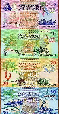 SET Cook Islands, $3102050 1992, AAA prefix, Picks 7-8-9-10, UNC