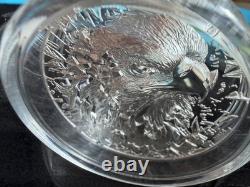 SILVER BURST Bald Eagle 3 Oz Silver Coin 20$ Cook Islands 2024