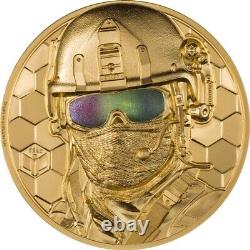 SPECIAL FORCES GOLD REAL HEROES 2022 1 oz Pure Gold Proof Coin Cook Islands