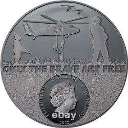 SPECIAL FORCES REAL HEROES 2022 3 oz Pure Silver Black Proof Coin Cook Islands