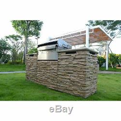 SS304 Stack Stone BBQ Grill Island 78,000 total BTUs 765 sq. In. Cooking area