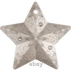 STARRY SKY Holiday Ornament 1 Oz Silver Coin $5 Cook Islands 2024