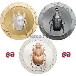 Scarab Selection II 2017 Cook Islands Set of 3 x $5 Silver 1Oz Coins Perfect