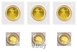 Set of 3 2025 Cook Islands St. Gaudens $5 Gold $5 Coins. 9999 24K