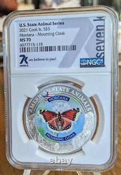 Set of 7 1oz Silver Animal State Series NGC MS70 Coins