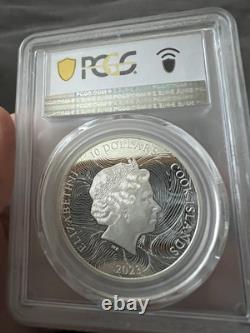 Silver 2023 Cook Islands 2oz The Wave PCGS PR70 DCAM First Day Issue Box