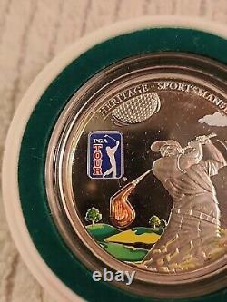 Silver Coin 2013 Cook Islands $5 20g PGA Tour with 3D Golf Club insert 1 of 2500