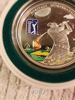 Silver Coin 2013 Cook Islands $5 20g PGA Tour with 3D Golf Club insert 1 of 2500