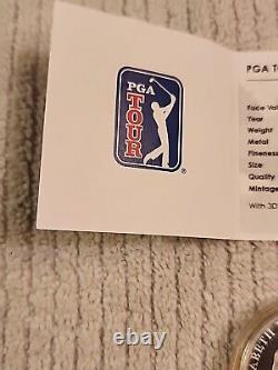 Silver Coin 2013 Cook Islands $5 20g PGA Tour with 3D Golf Club insert 1 of 2500