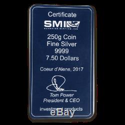 Silver Coin Bar Cook Islands Bounty 2017 250 gram 99.99% pure silver