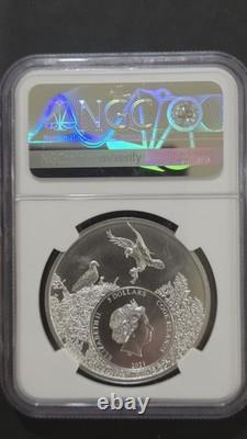 Silver MS70 2021 Cook Islands Silver $5 Alaska Bowhead Whale US State Animals